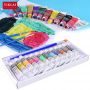 6 ML 12 Color Professional Acrylic Paint Watercolor Set Hand Wall Painting Brush