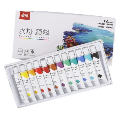 Factory Supply 12 Color 12 ML Aluminum Tube YIKLAI Gouache Paint Set Art